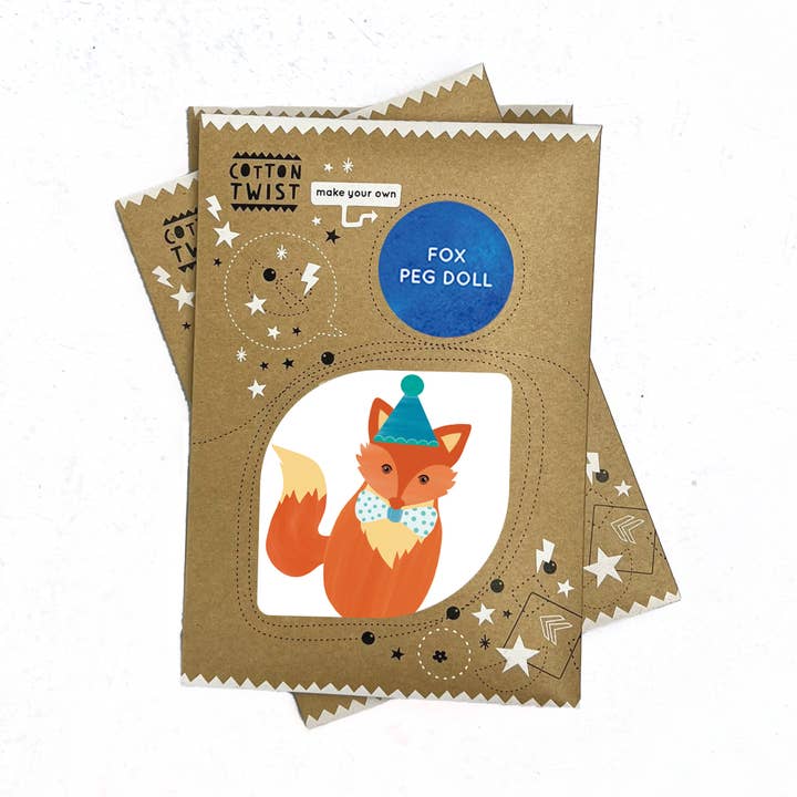 Cotton Twist - Wholesale DIY Craft Kit - Kids - Make Your Own Fox Peg Doll Kit