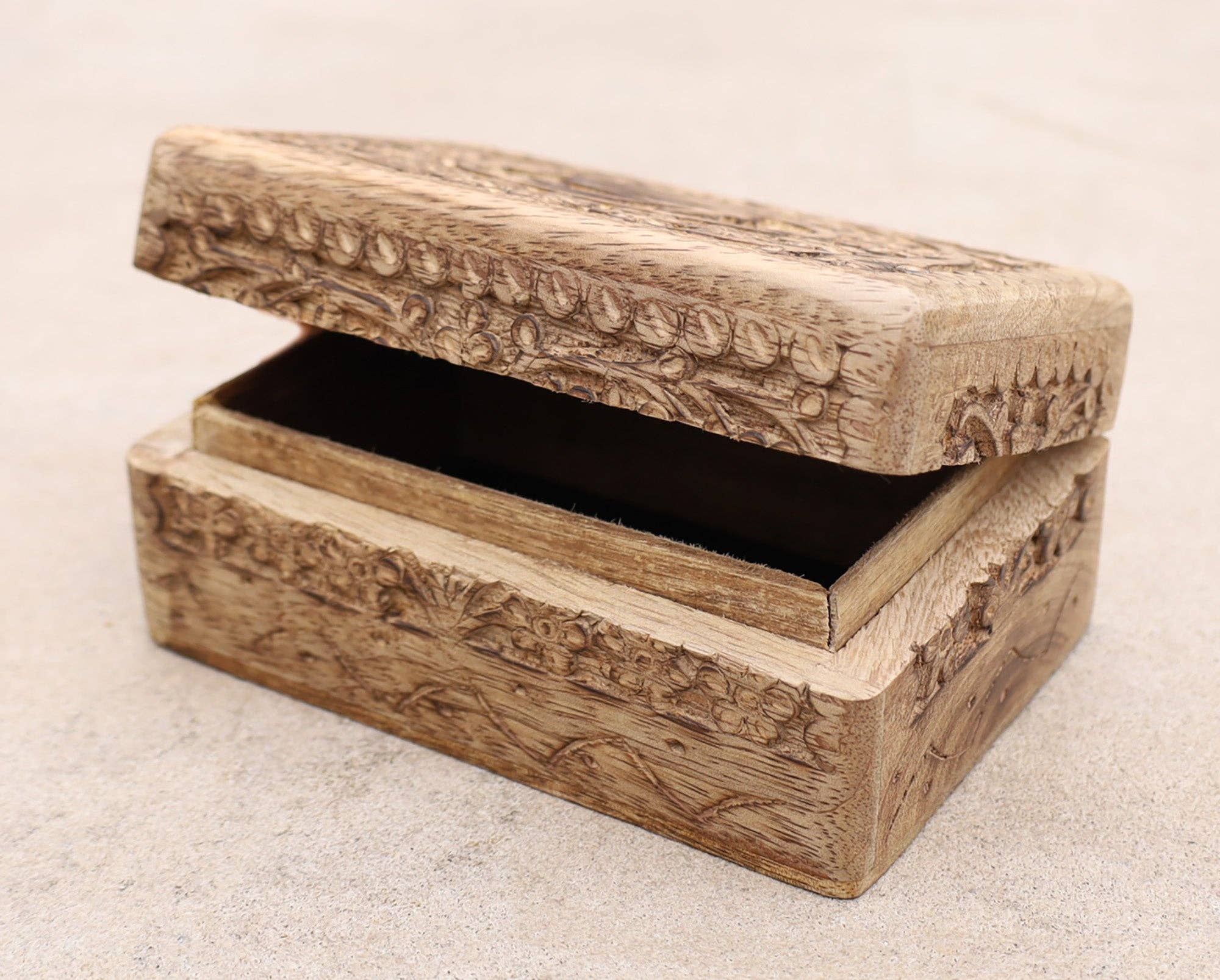 Lungta Imports - Wholesale Jewelry Box/Organizer - Egyptian Eye of Horus Hand Carved Jewelry Trinket Keepsake W14