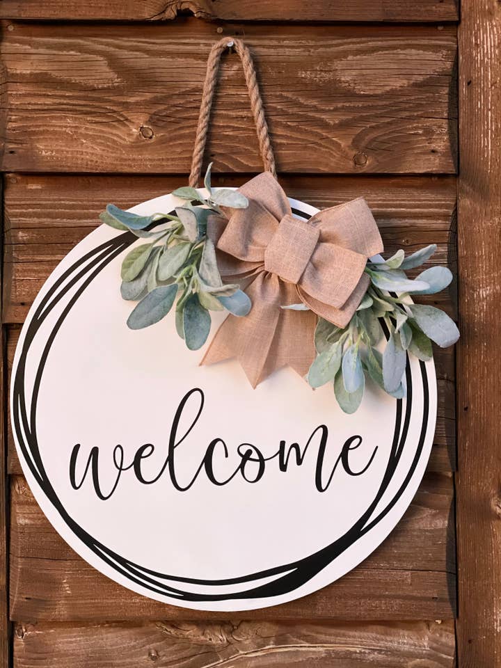 Welcome Door Hanger for wholesale by Mama E’s Makery