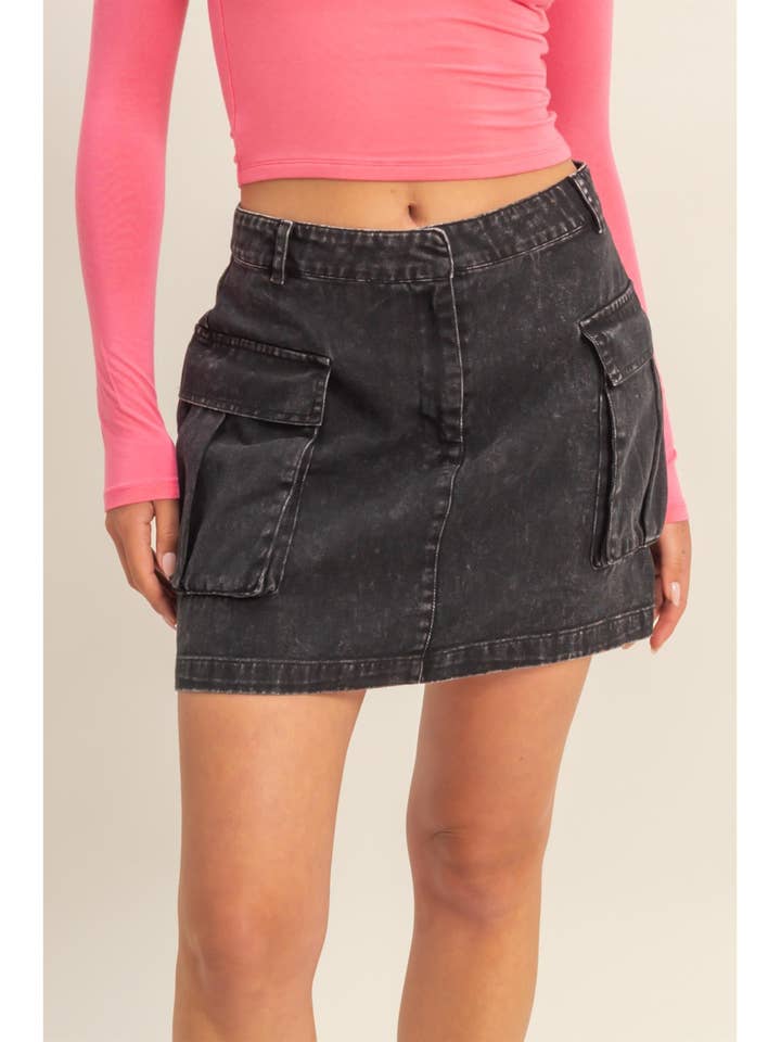 Minifalda cargo lavada con minerales para venta al por mayor de HYFVE