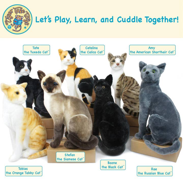 VIAHART Toy Co. - Wholesale Stuffed/Plush Toy - Kids & Baby - Stefan The Siamese Cat | 13 Inch Stuffed Animal Plush
