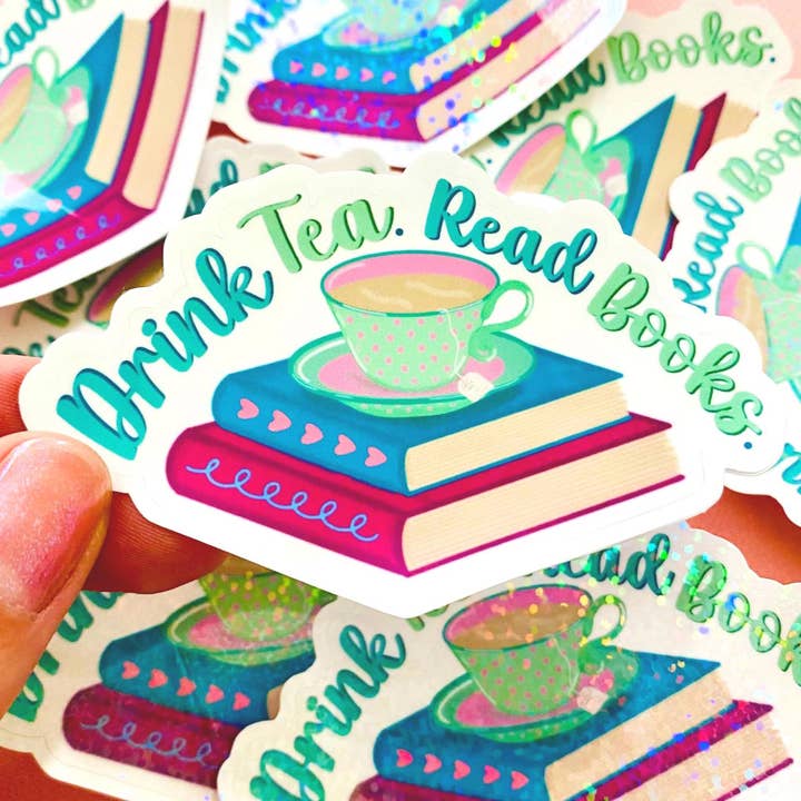 Let's Jess Doodle - Wholesale Sticker - Drink Tea. Read Books. Vinyl Sticker 4