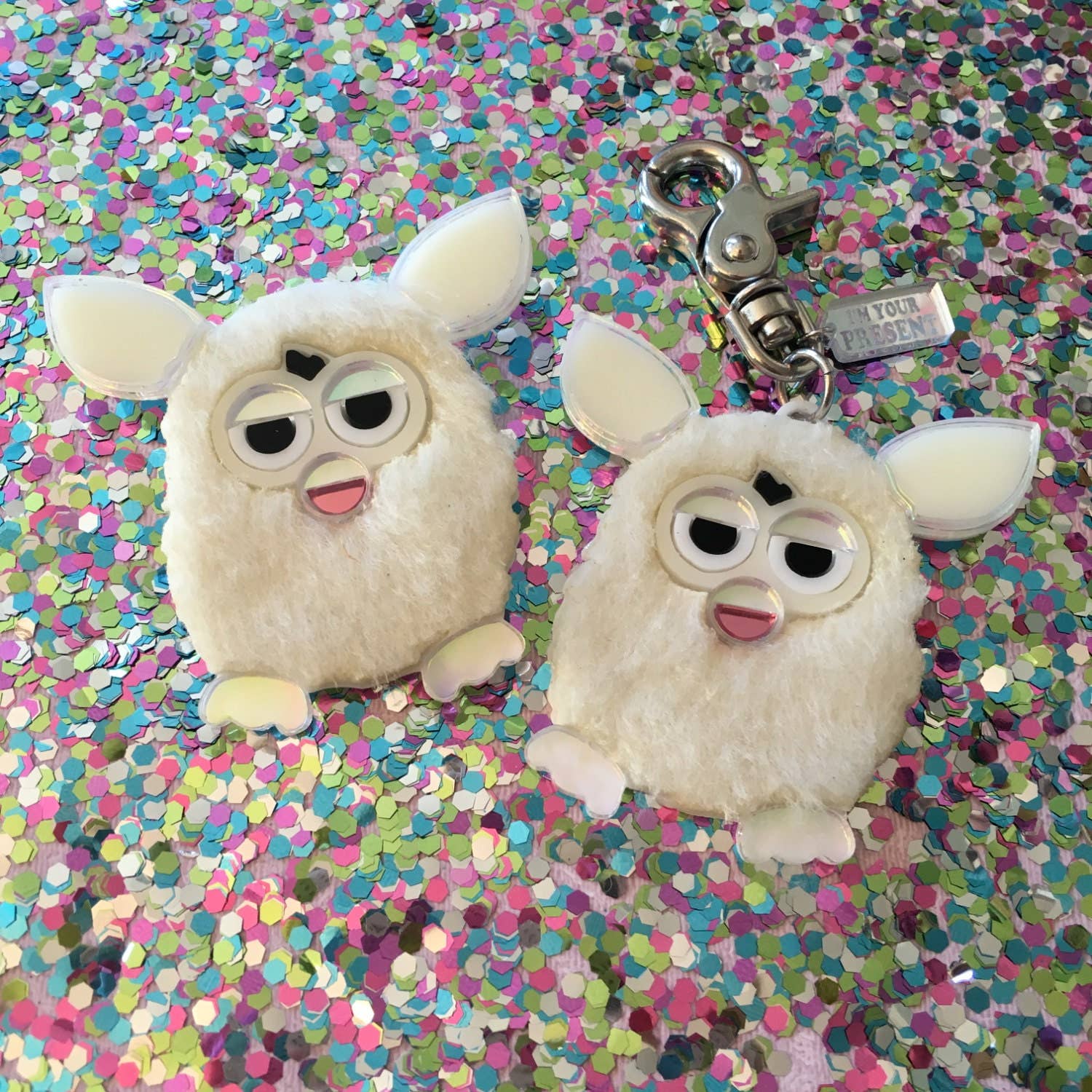 I'm Your Present - Wholesale Keychain - Women's - Furry Furby Acrylic Laser Cut Acrylic Keychain Or Pin4