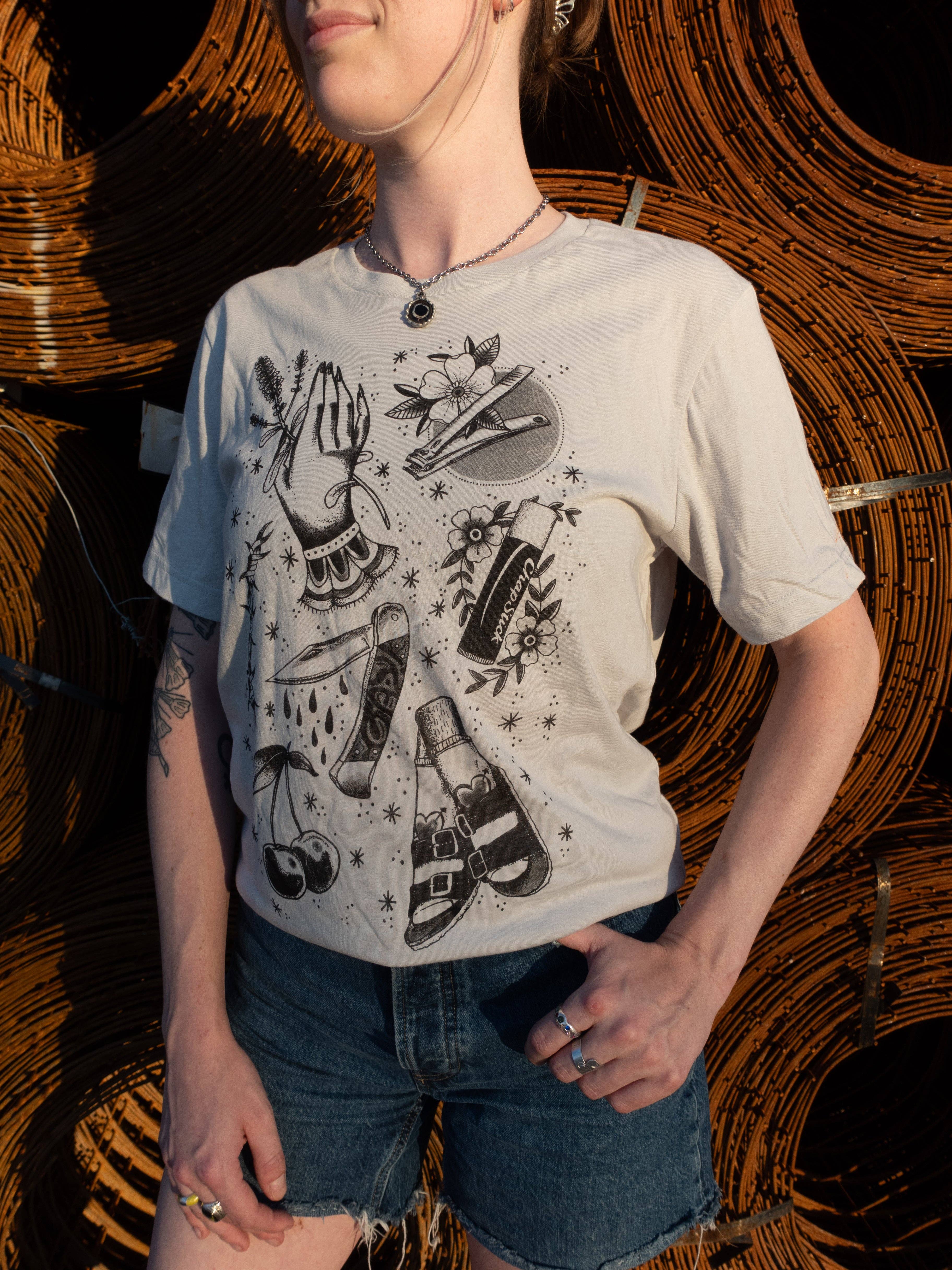 heycolanda studio - Wholesale Screen Printed T-Shirt - Women's - Sapphic Flash Short Sleeve