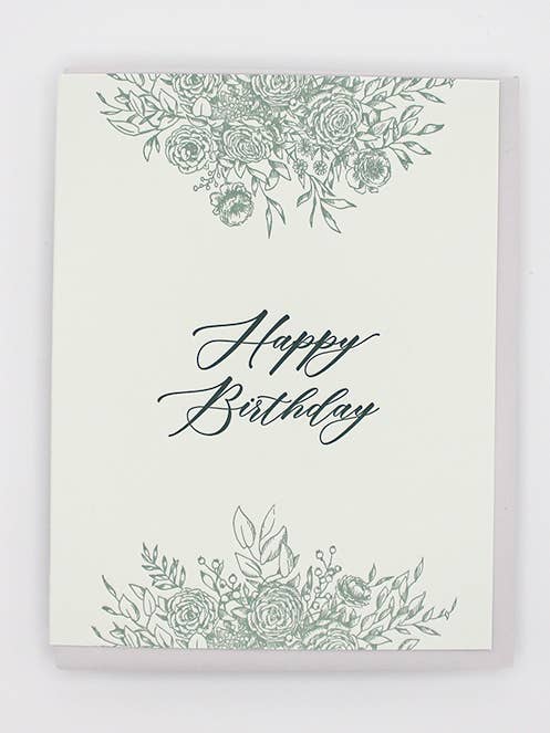 Happy Birthday Letterpress Greeting Card for wholesale by Rust Belt Love Paperie