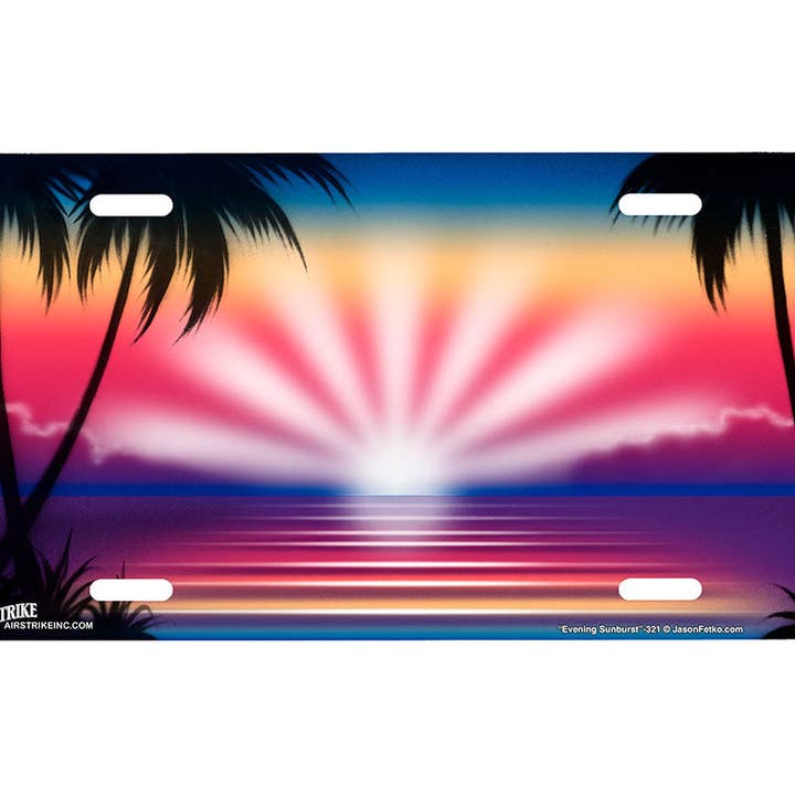 "Evening Sunburst" - Decorative License Plate for wholesale by Airstrike