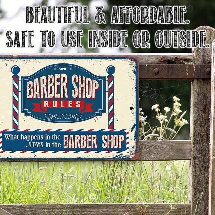 Lone Star Art Metal Signs - Wholesale Sign - Barber Shop Rules - Metal Sign2