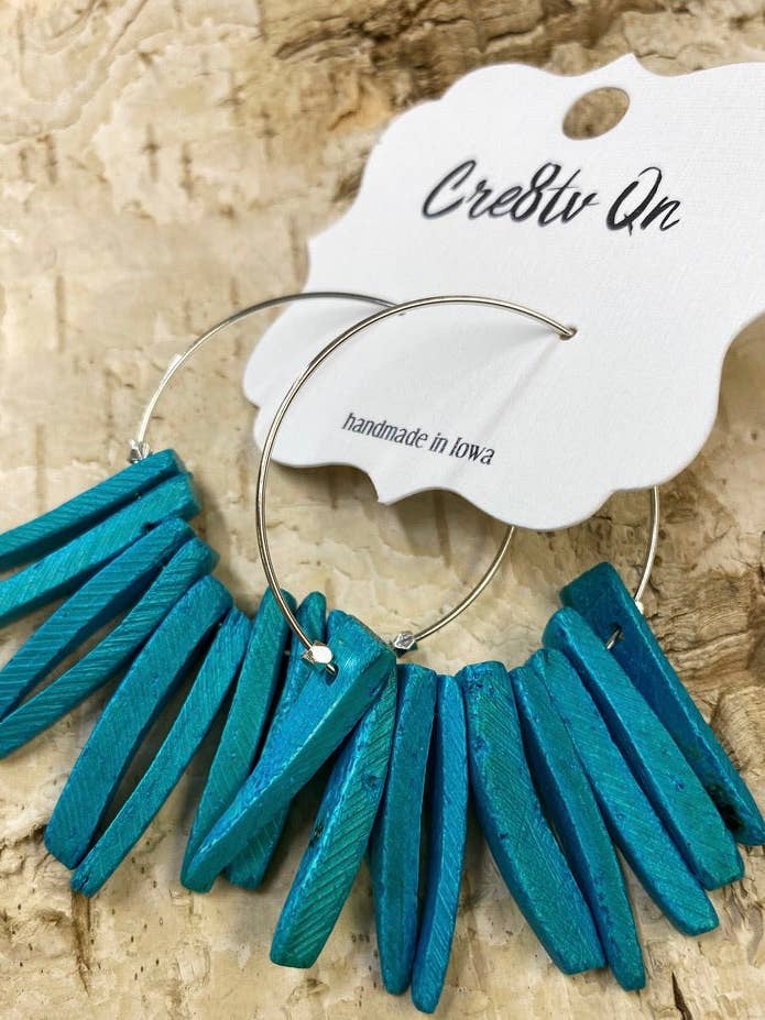 Boucle d'oreille en bois pour la vente par Cre8tv Qn