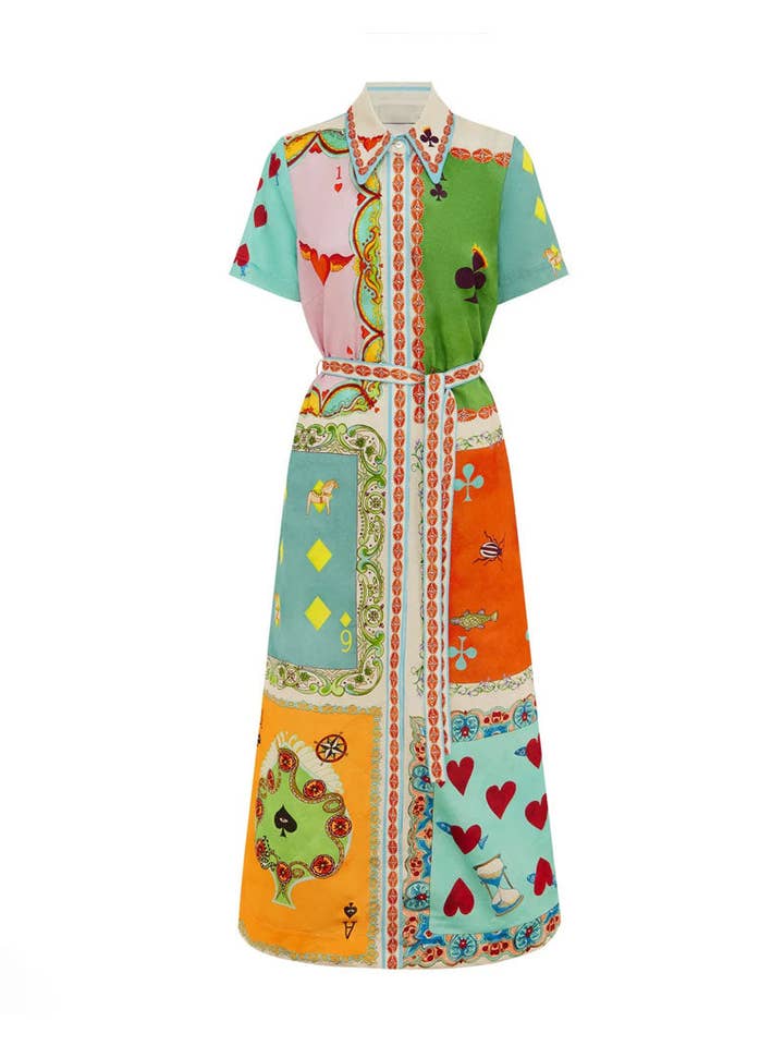 Come da immagine Abito camicia stampato con revers alla moda in vendita all'ingrosso su Faire4