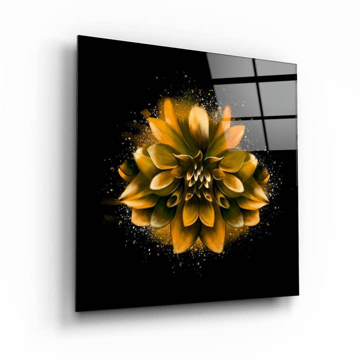 ・"Yellow Flower"・Glass Wall Art for wholesale by Artdesigna KG
