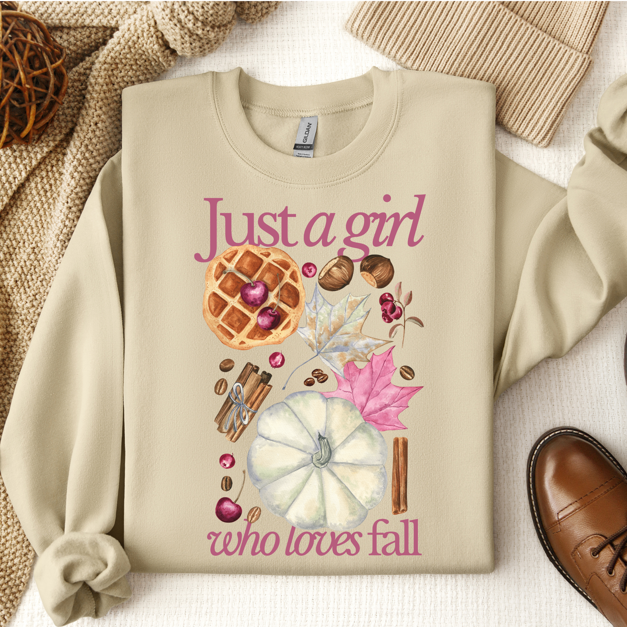 4:12 THE LABEL - Wholesale Graphic Sweatshirt - Women's - Just A Girl Who Loves Fall/Autumn Sweatshirt4