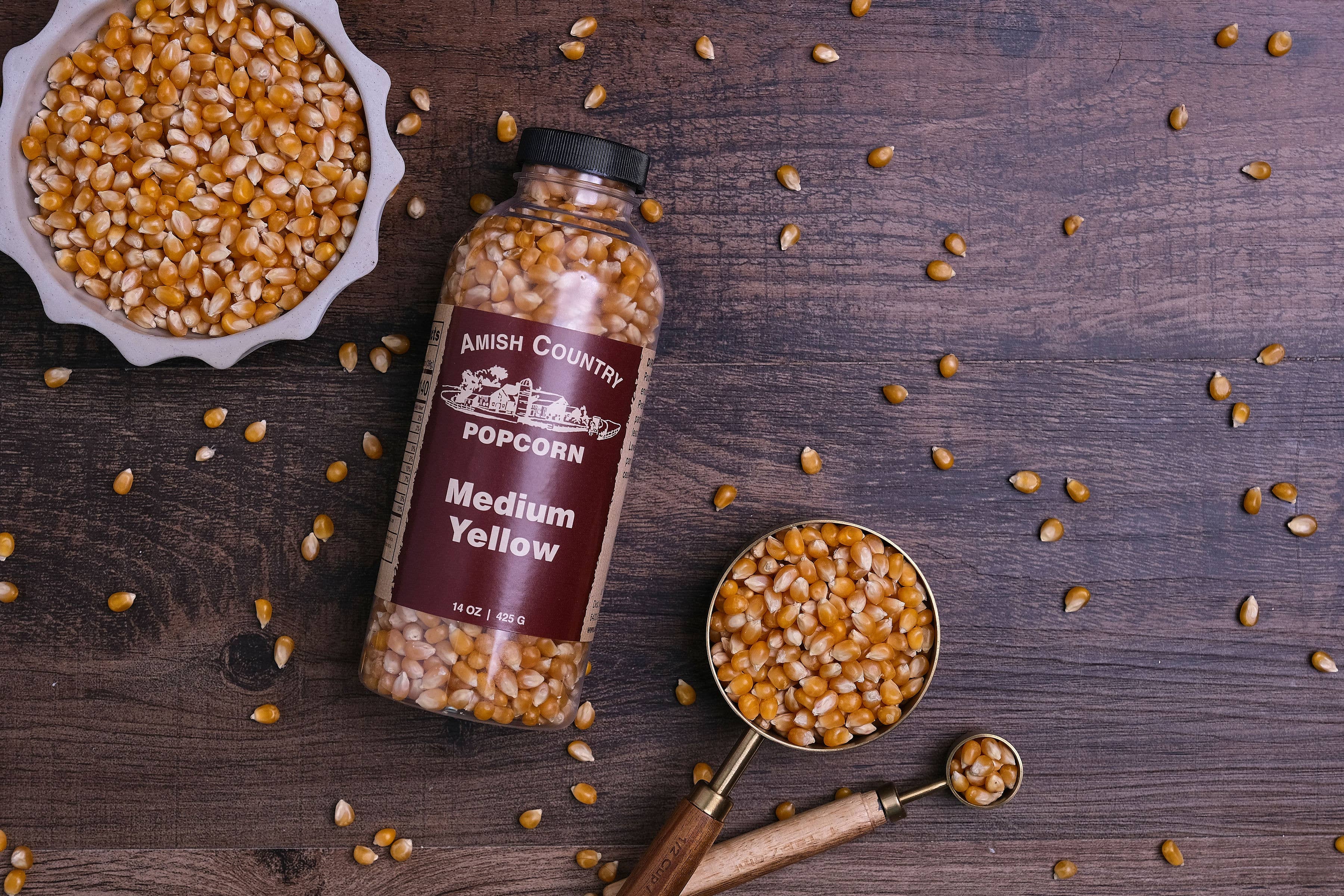 Amish Country Popcorn - Wholesale Popcorn - 14oz Bottle of Medium Yellow Popcorn5