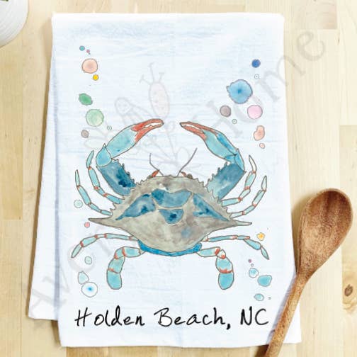 Avery's Home - Vente Torchons - Torchon côtier personnalisable "Blue Crab Ocean"16
