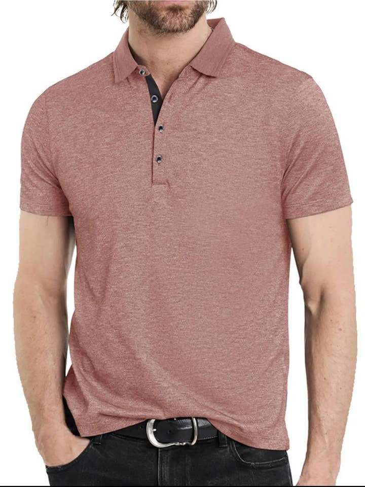 Men's Classic Heathered Short Sleeve Polo Shirt for wholesale by React Activewear