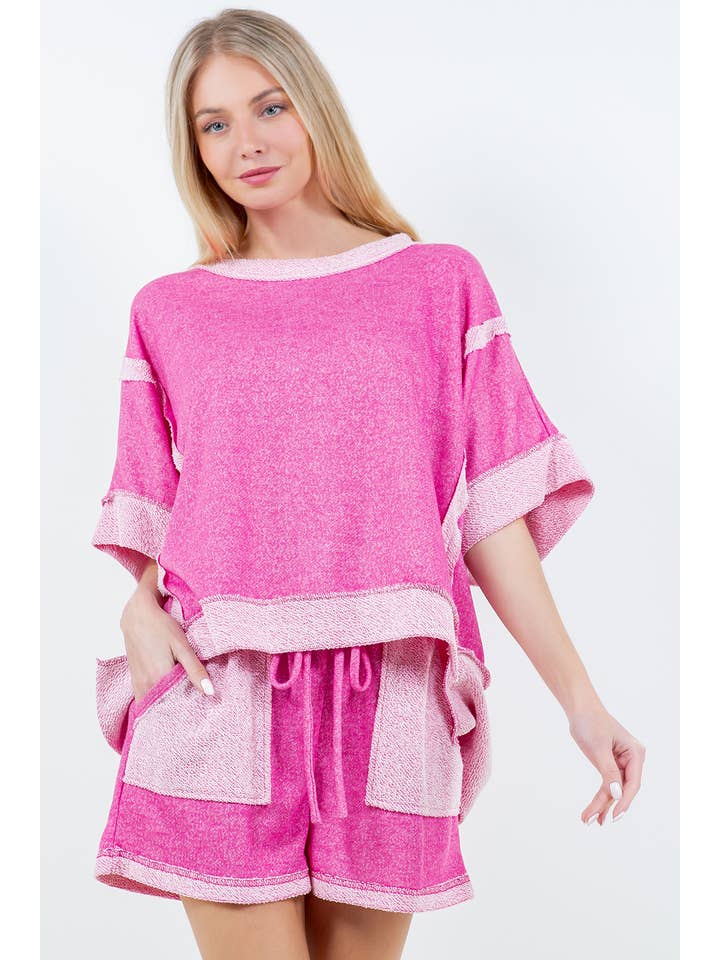 J.Her - Wholesale Shorts - Women's - LoopTerry Cont Pocket Shorts HP57208