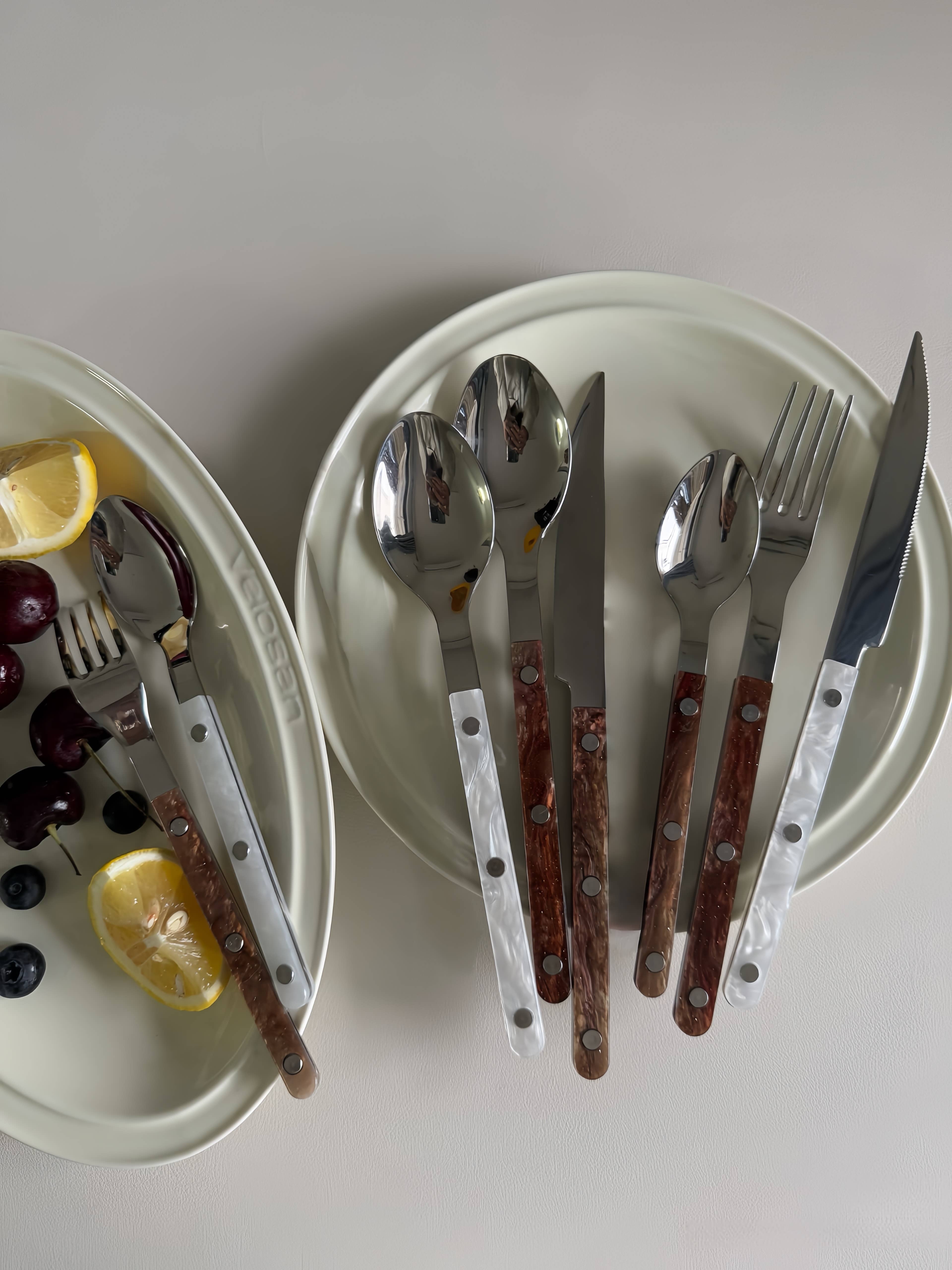 INSPECIAL HOME - Wholesale Flatware Set - Set of 10 Pcs Modern Nebula Pattern Cutlery Flatware Utensil3