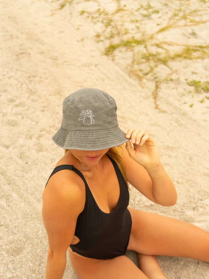 100% cotton denim bucket hat for wholesale by The Beach Rooster