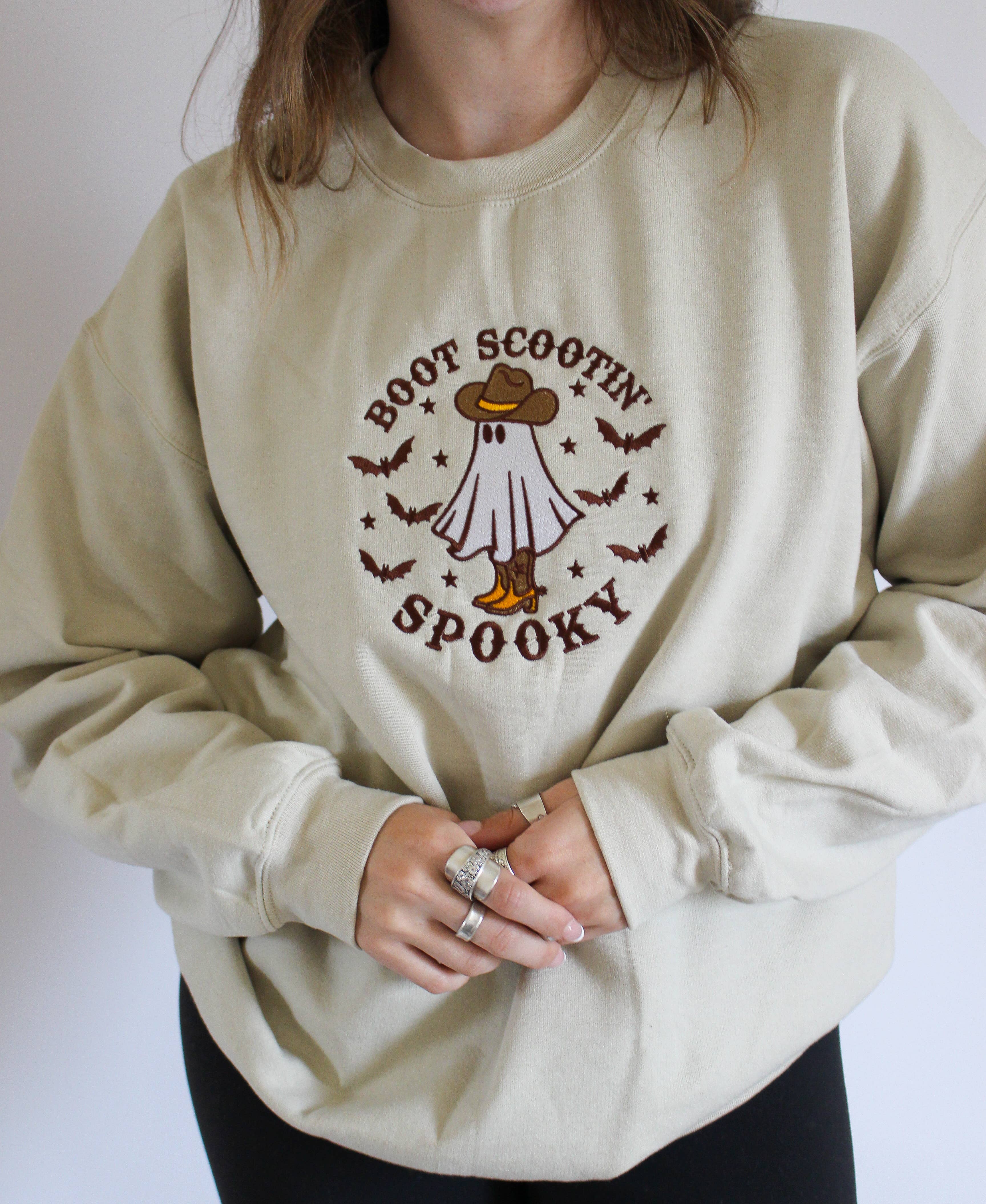 SewGenesis - Wholesale Sweatshirt - Women's - Boot Scootin' Spooky Embroidered Crewneck 1