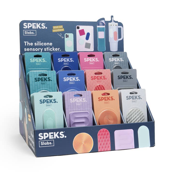 Slabs Assorted 72 Case and Display - The Silicone Sensory Sticker - 6 of each colour for wholesale by Baby Republic