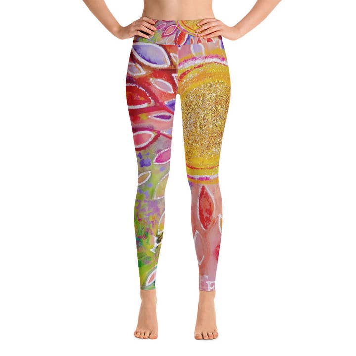 βLove Yourselfβ Yoga Pants for wholesale by katharinalucia ART