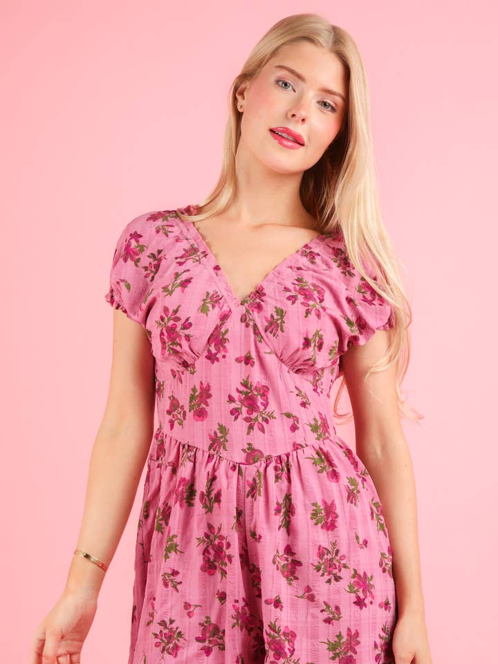 NP70807-Blumenbedruckter Rüschen-Romper für den Großhandel von VERY J