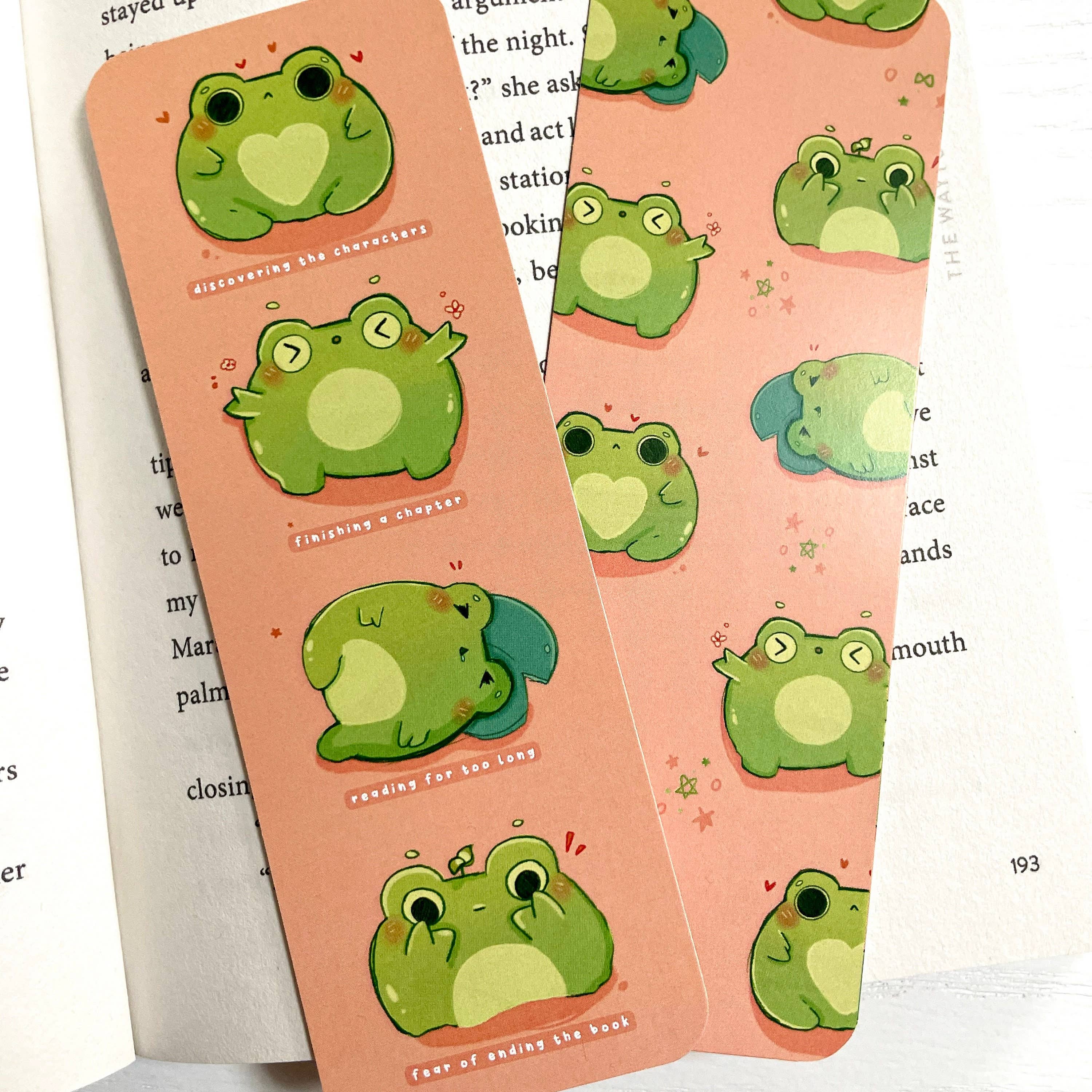 BubblesArtCraft - Vendita all'ingrosso Segnalibro - Segnalibro rana | Frog Art | Segnalibro carino | Doppia stampa1