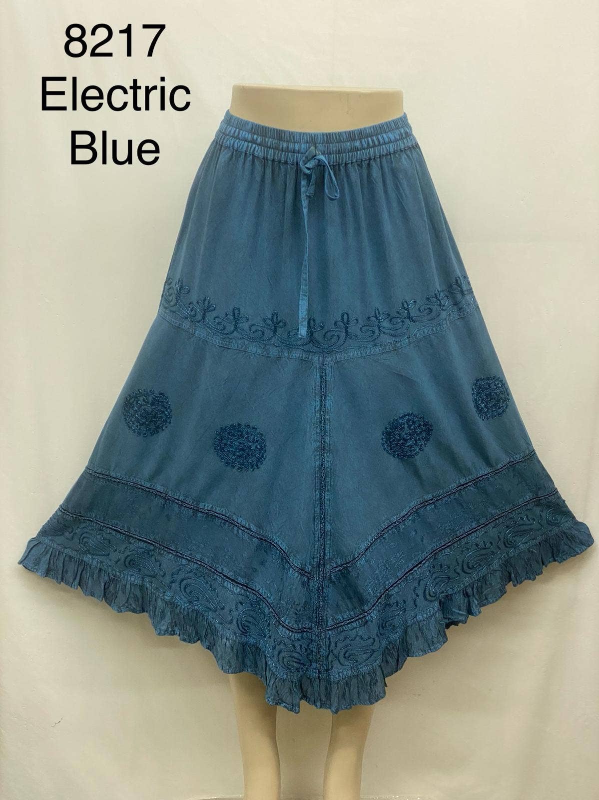 JUST CRUISING - India Casual Designs - Wholesale Skirt - Women's - Handcrafted Embroidered Handkerchief Hem Skirt3