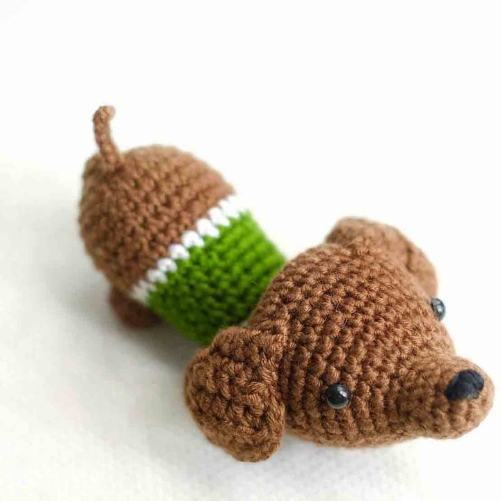 TOMOPOD LLC - Wholesale Stuffed/Plush Toy - Kids & Baby - Crochet The Dachshund Dog, Amigurumi Dog, Handmade Plushie0