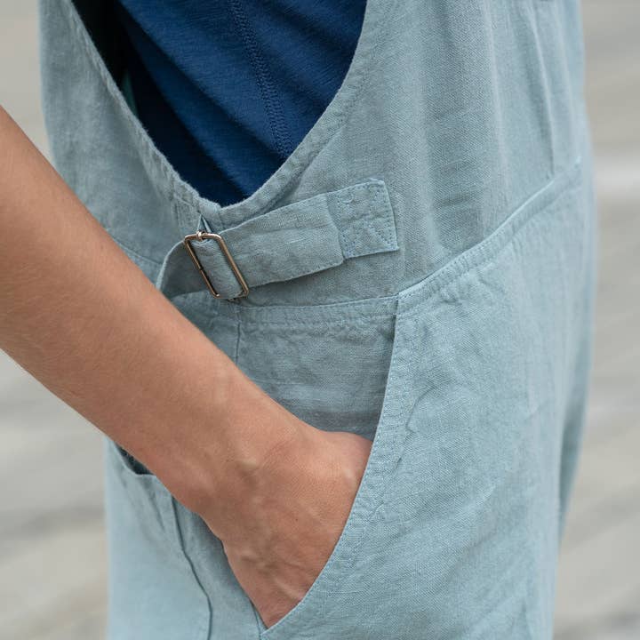 menique - Wholesale Jumpsuit - Women's - Linen Pinafore Jumpsuit Nicci - Summer Loose Romper Overall4