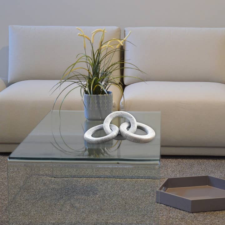 Ivory-Taupe Marble Triple Link Round Chain Valentine's Day for wholesale by Wilco Home