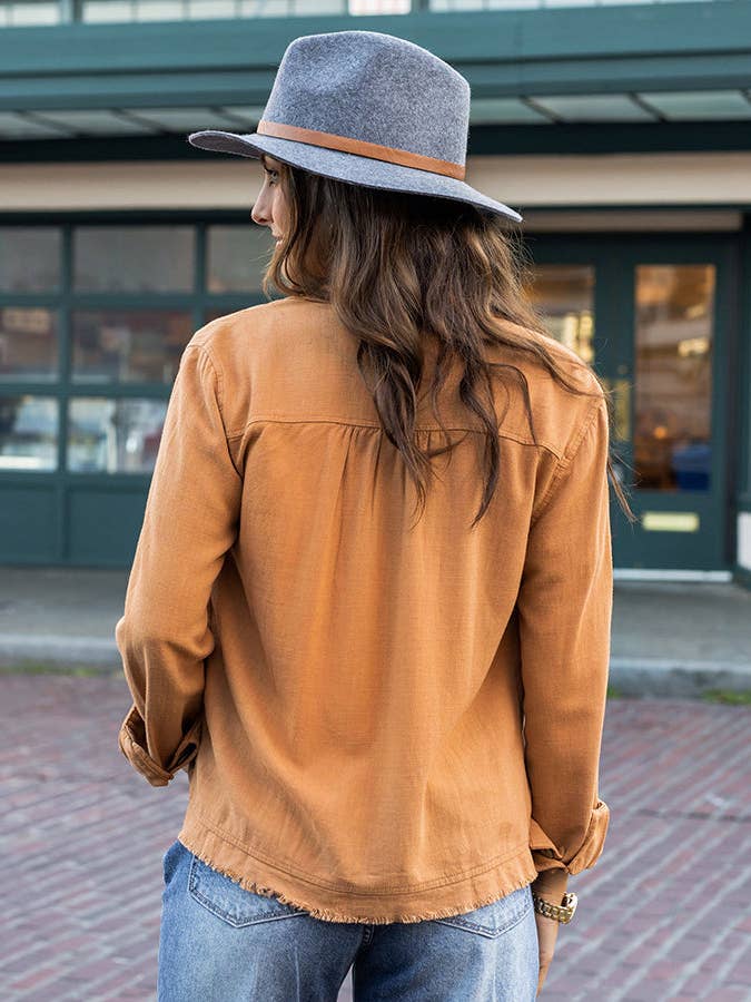 Linen Safari Jacket in Chai for wholesale on Faire3