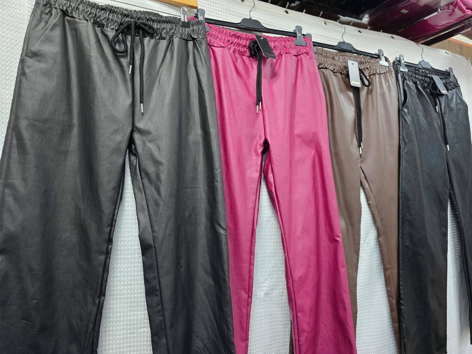 Kurt Muller - Wholesale Pants - Women's - Wide Leg Vegan PU Leather Bi- Stretch Trousers3