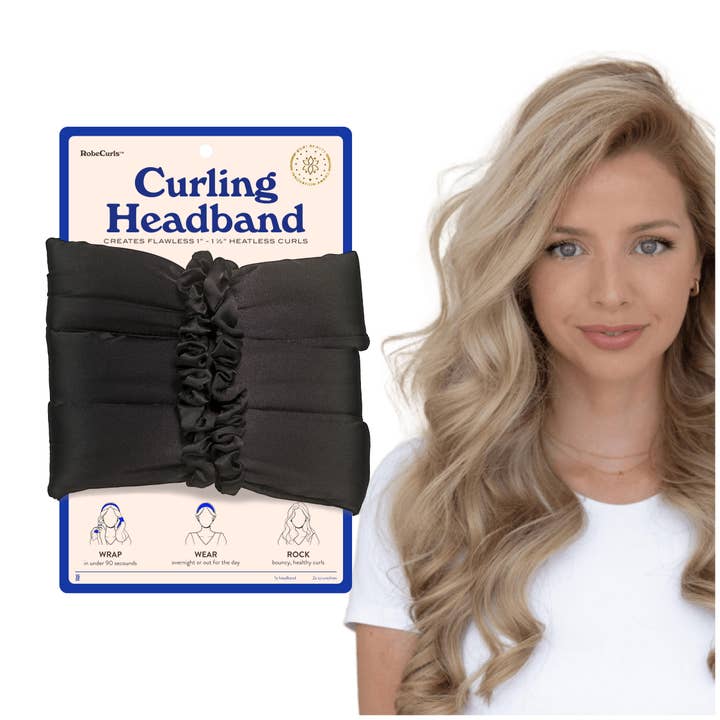 RobeCurls - Wholesale Hair Curlers - RobeCurls The Original Heatless Curling Headband - Black