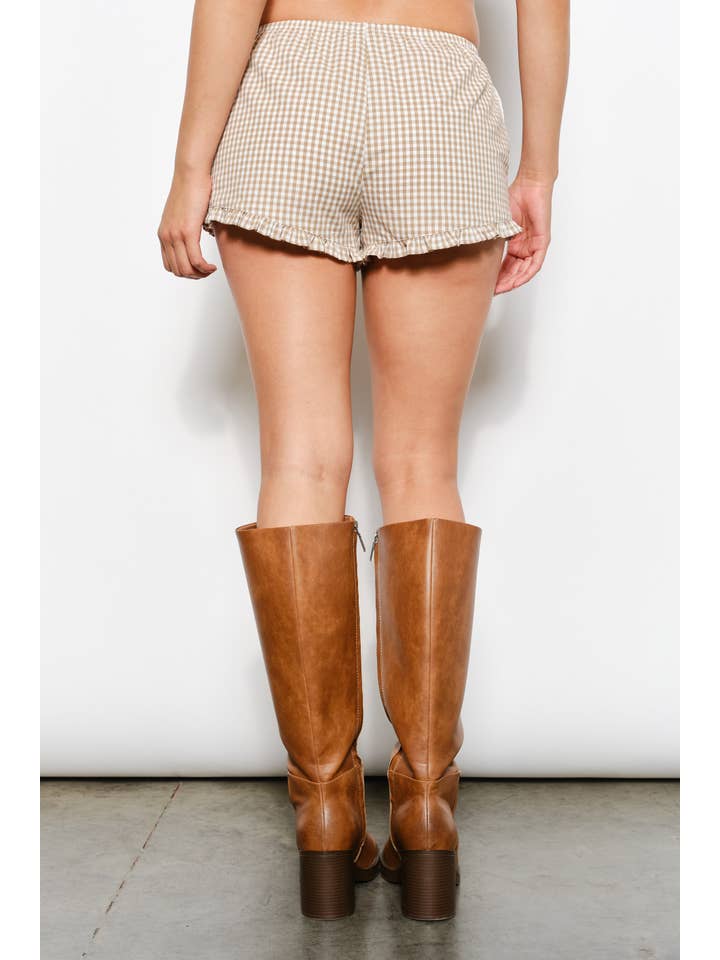 Pretty Garbage - Wholesale Shorts - Women's - GINGHAM FRILL MICRO SHORTS