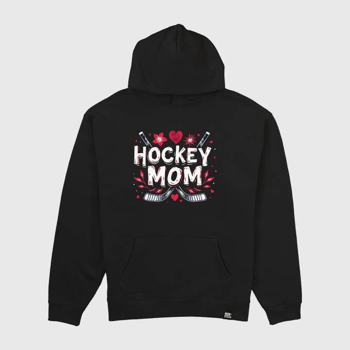 Hockey Mom Hearts Midweight Hoodie for wholesale by Iron+Steel Hockey