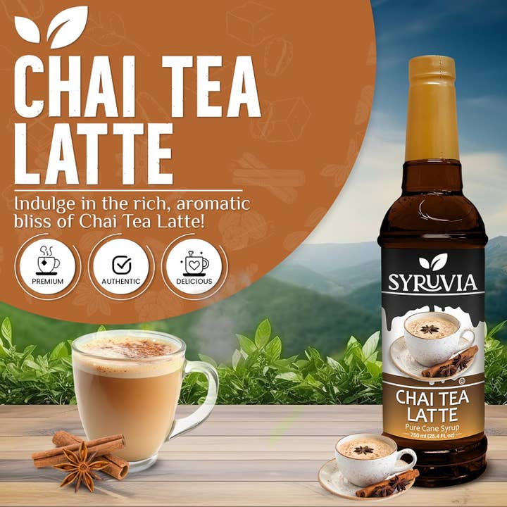 Syruvia - Wholesale Flavored Syrup - Chai Tea Latte1