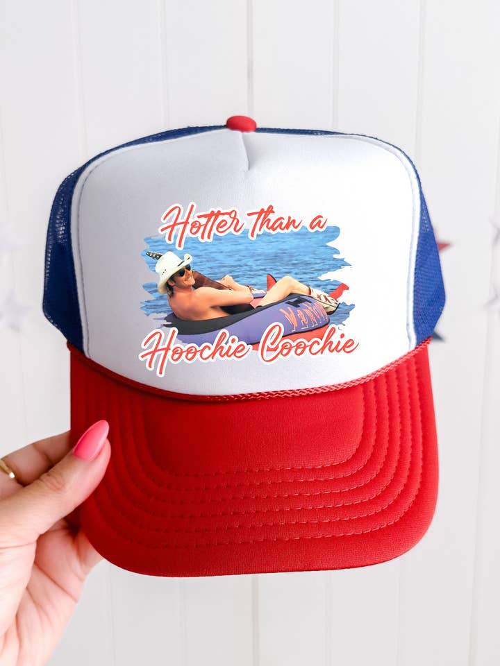 Hotter Than a Hoochie Trucker Hat for wholesale by Sagebrush Style Co. LLC