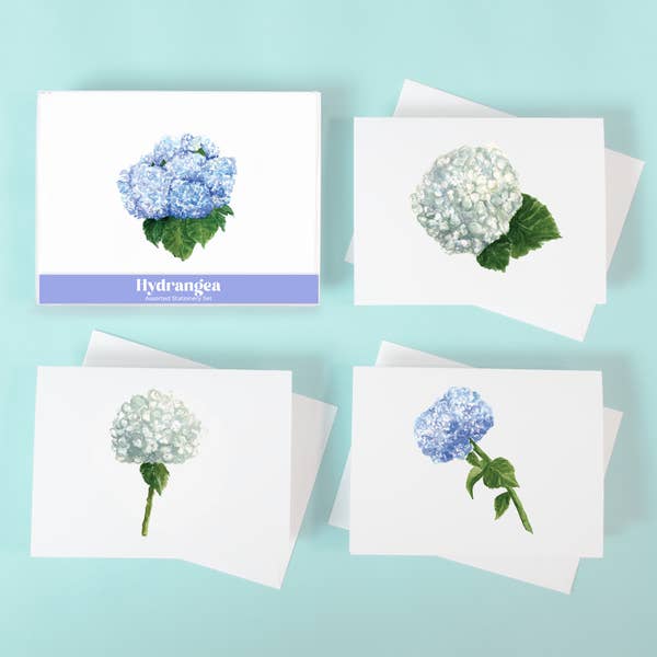 Hydrangeas Assorted Stationery Set for wholesale by Taylor Paladino