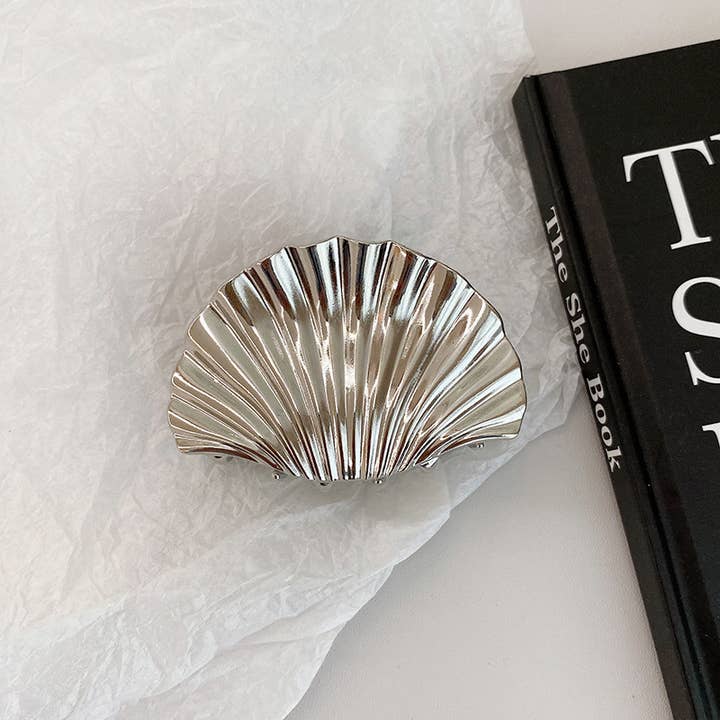 Shell Claw Clip in Silver for wholesale by Last True Angel