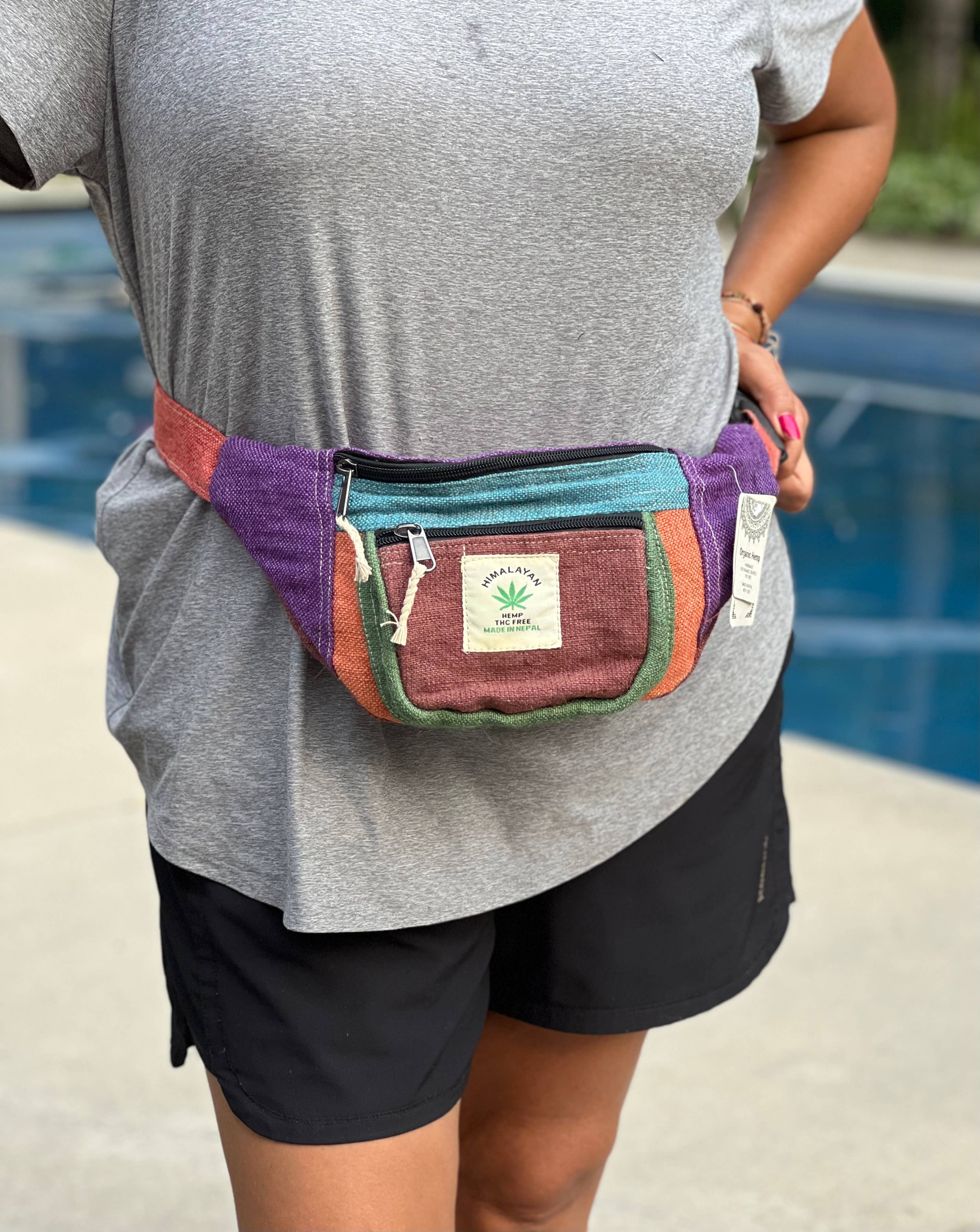 Lungta Imports - Wholesale Belt Bag - Women's - Eco-Friendly Boho Hippie Style Hemp Fanny Pack Hip Waist Bag10