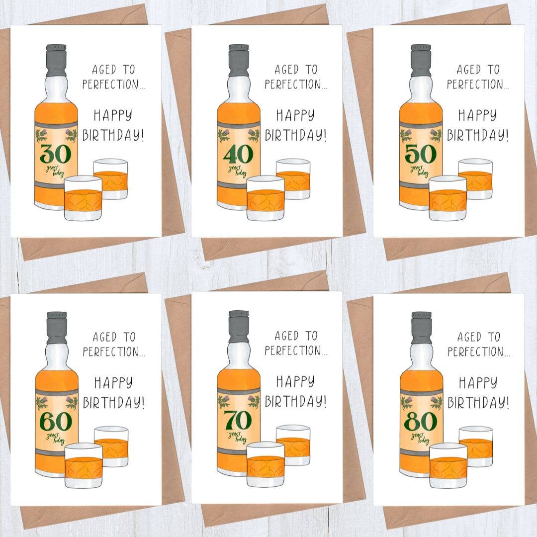 Lou Longworth – wholesale Födelsedagskort – Åldrade till perfektion Whisky Milestone Födelsedagskort6