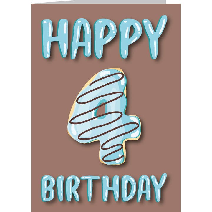 DOUGHNUT AGE 4 CARD - BOY for wholesale by Woo Hoo Prints