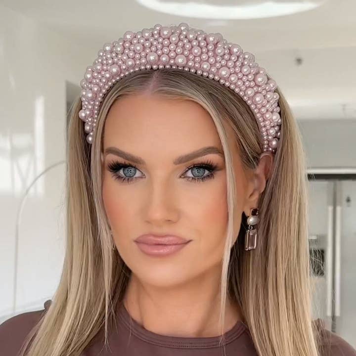 AXESSI - Wholesale Fashion headband – women's - Pink Pearl Headband2