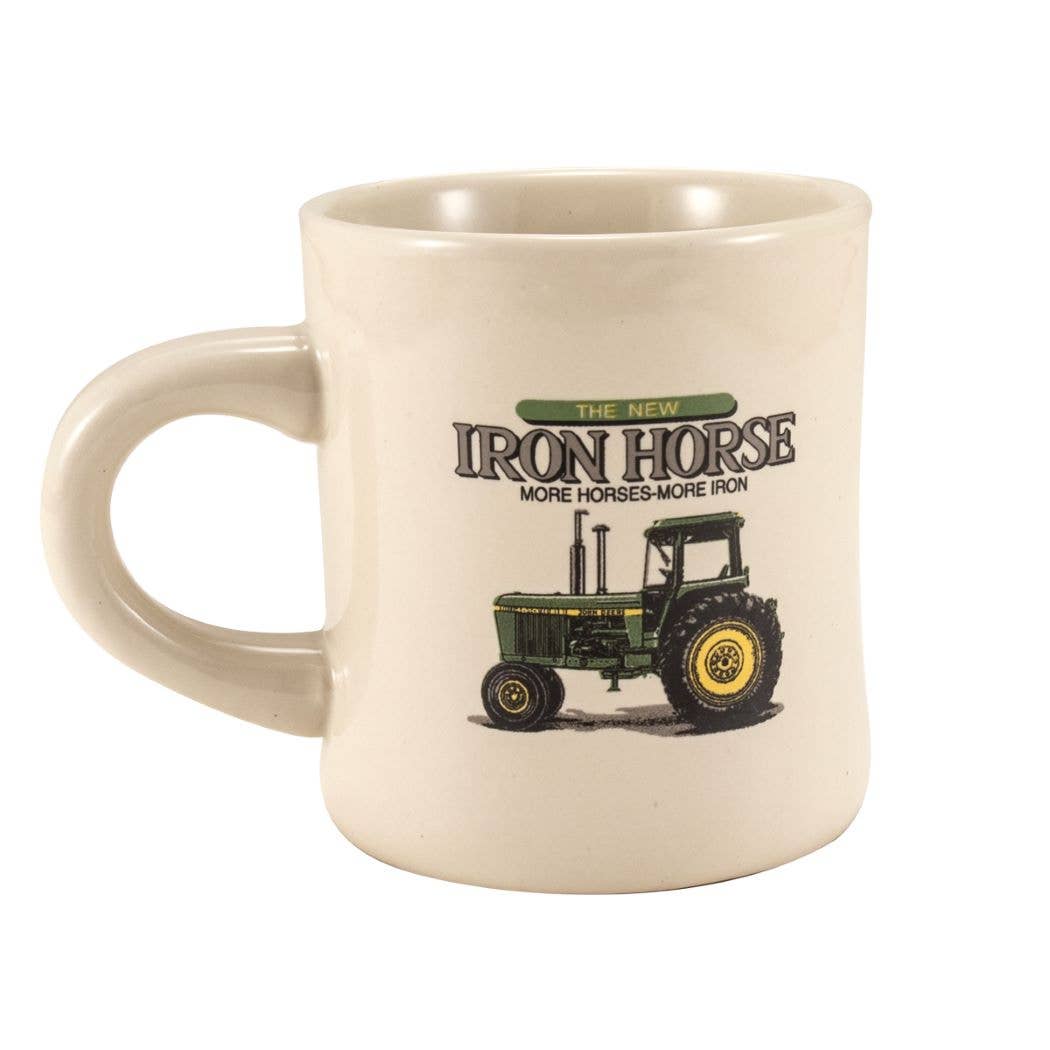 M Cornell Importers Inc - Wholesale Coffee Mug - John Deere Iron Horse Cream Diner Mug0