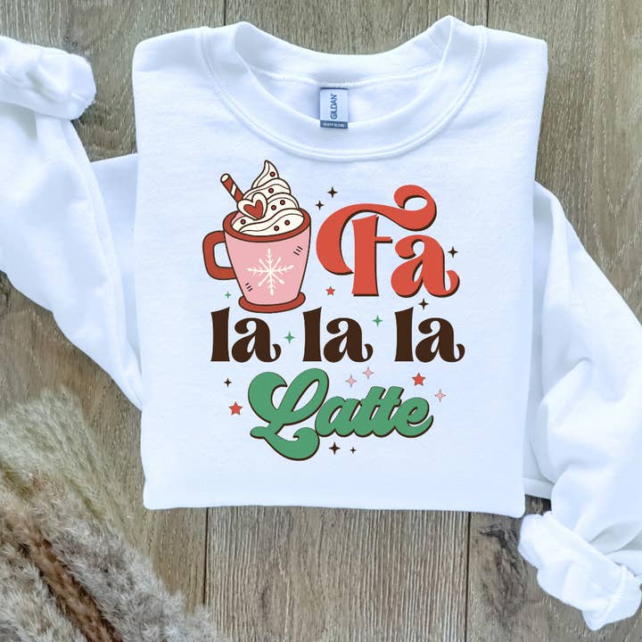 Fa La La La Latte jultröja för wholesale av Londas Trendy Tees