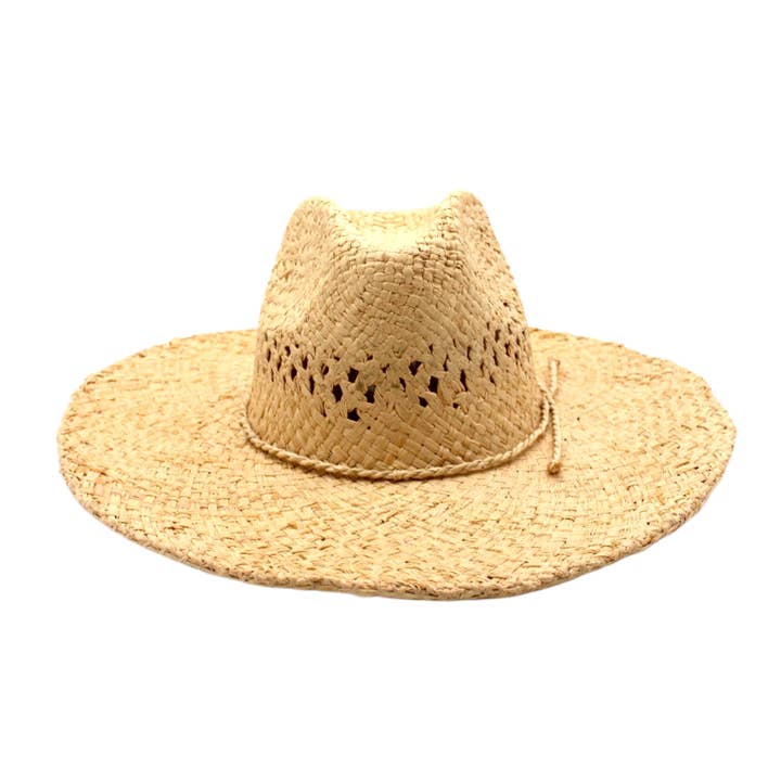 Shebobo - Wholesale Straw Hat - Women's - Macho 3.5" Brim Unisex Straw Cowboy Hat with Adjustable Edge4