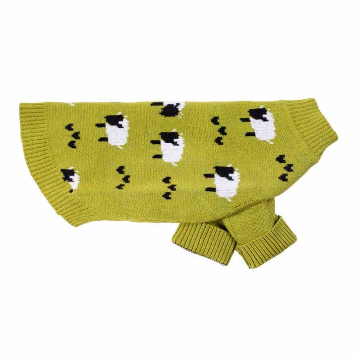 Olive Sheep Knitted Dog Sweater for wholesale on Faire7