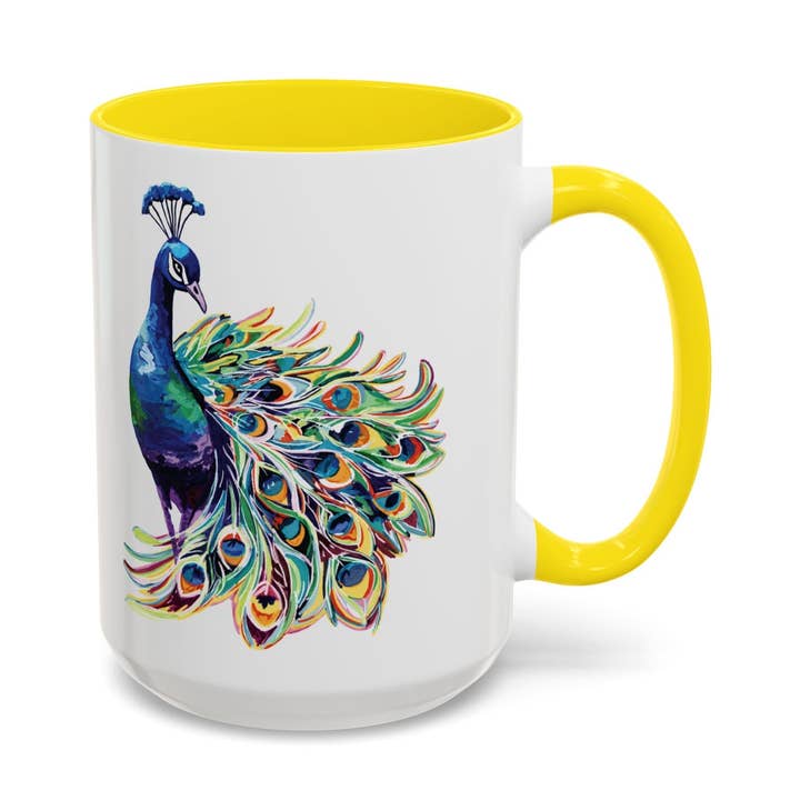 Pfau Zwei-Ton-Kaffeetassen (11oz & 15oz) für den Großhandel von Blue Cava