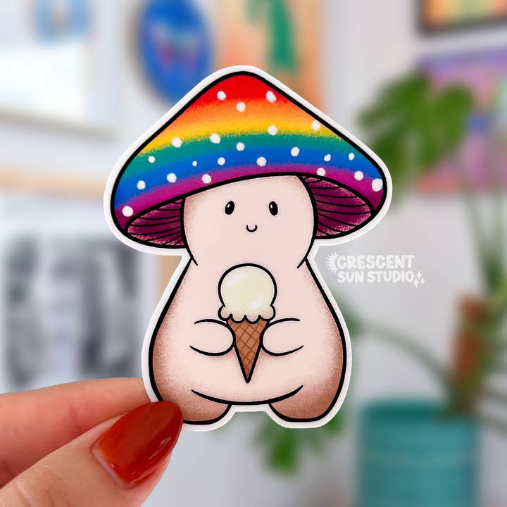 Adesivo Fungo Orgoglio LGBTQ+ - Opzioni di Bandiera Multiple per la vendita all'ingrosso da parte di Crescent Sun Studio