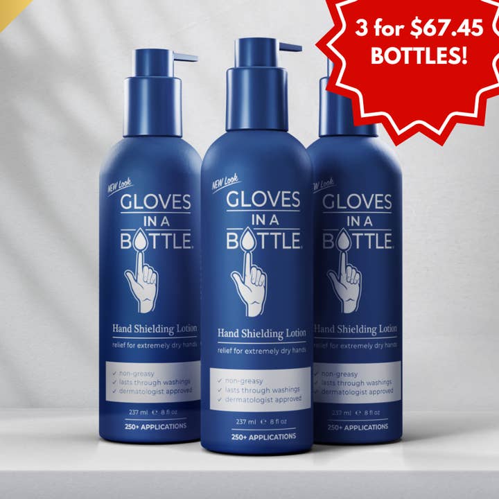 Handkrämshandskar i en flaska skyddande lotion 3-pack 8 oz flaska med ny pump för wholesale av Gloves In A Bottle